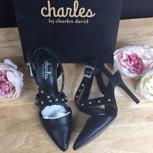 Charles David Black Leather Pumps 5.5M